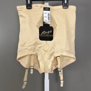 Rago 6195 Panty Girdle Medium 28 Beige Garter Brief Shapewear Pinup NWT Shaper